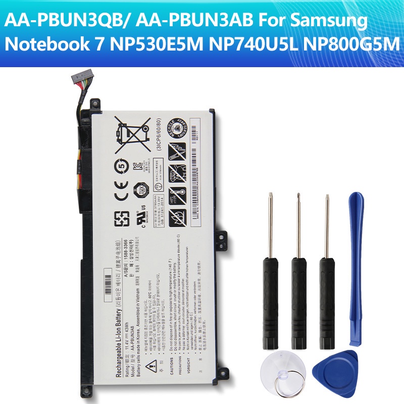 Replacement Battery AA-PBUN3QB AA-PBUN3AB for Samsung Notebook 7 NP530E5M BA43-00377A NP740U5L NP800
