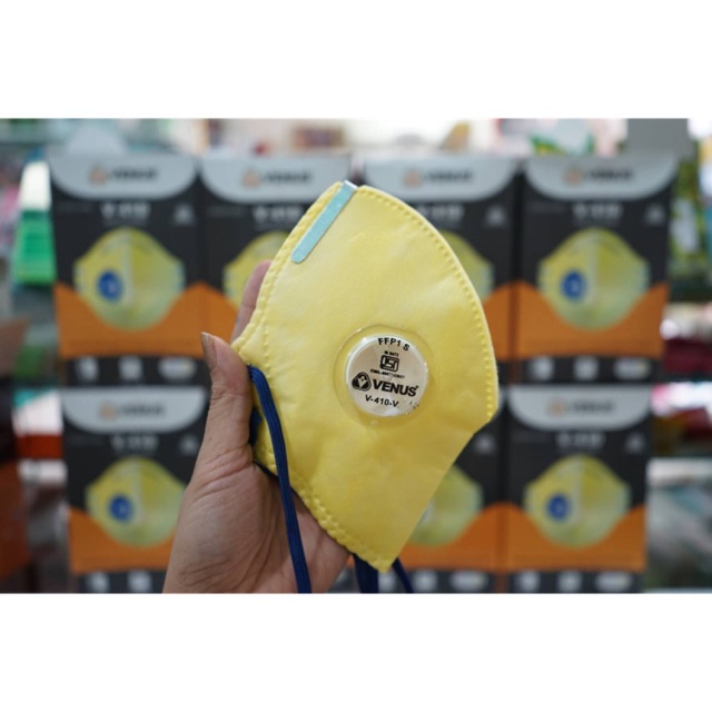หน้ากากอนามัย Venus Mask รุ่น V 410 V FFP1s สีเหลือง **มีใบ cer นะคะ