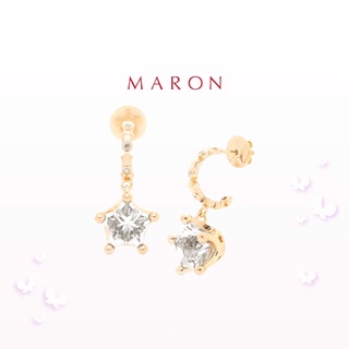 MARON - Mythical Stars Dangle Earring with White Topaz (10.2mm) ต่างหูพลอยดาว พลอยโทแพซสีขาว เงินแท้925