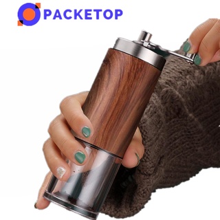 PACKETOP เครื่องบดกาแฟ ที่บดกาแฟมือหมุน สเตนเลส แบบพกพา เครื่องบดกาแฟมือ