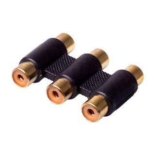 Female to Female 3 RCA AV Audio Video Coupler Adapter