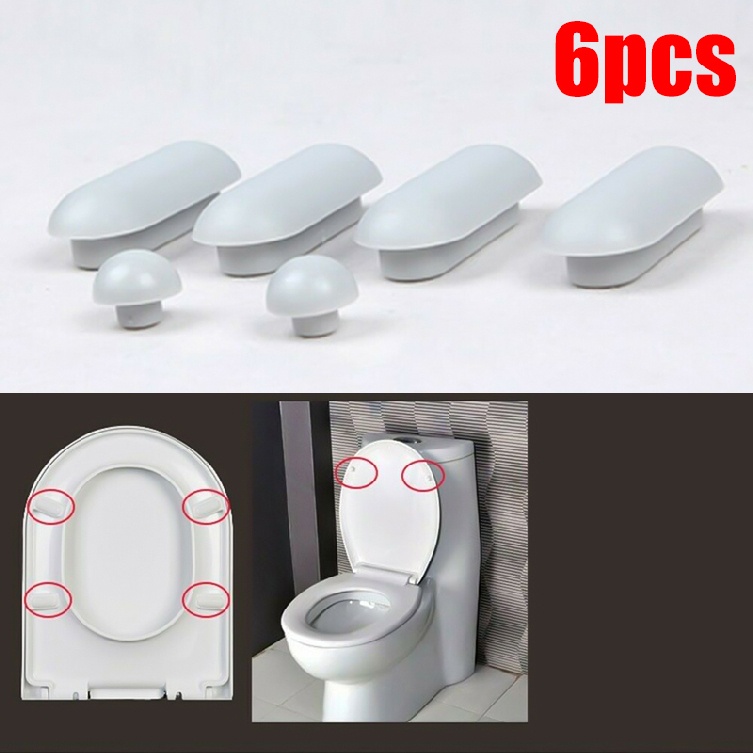 Shockproof White Toilet Seat Buffers Bumpers Replacement Pads