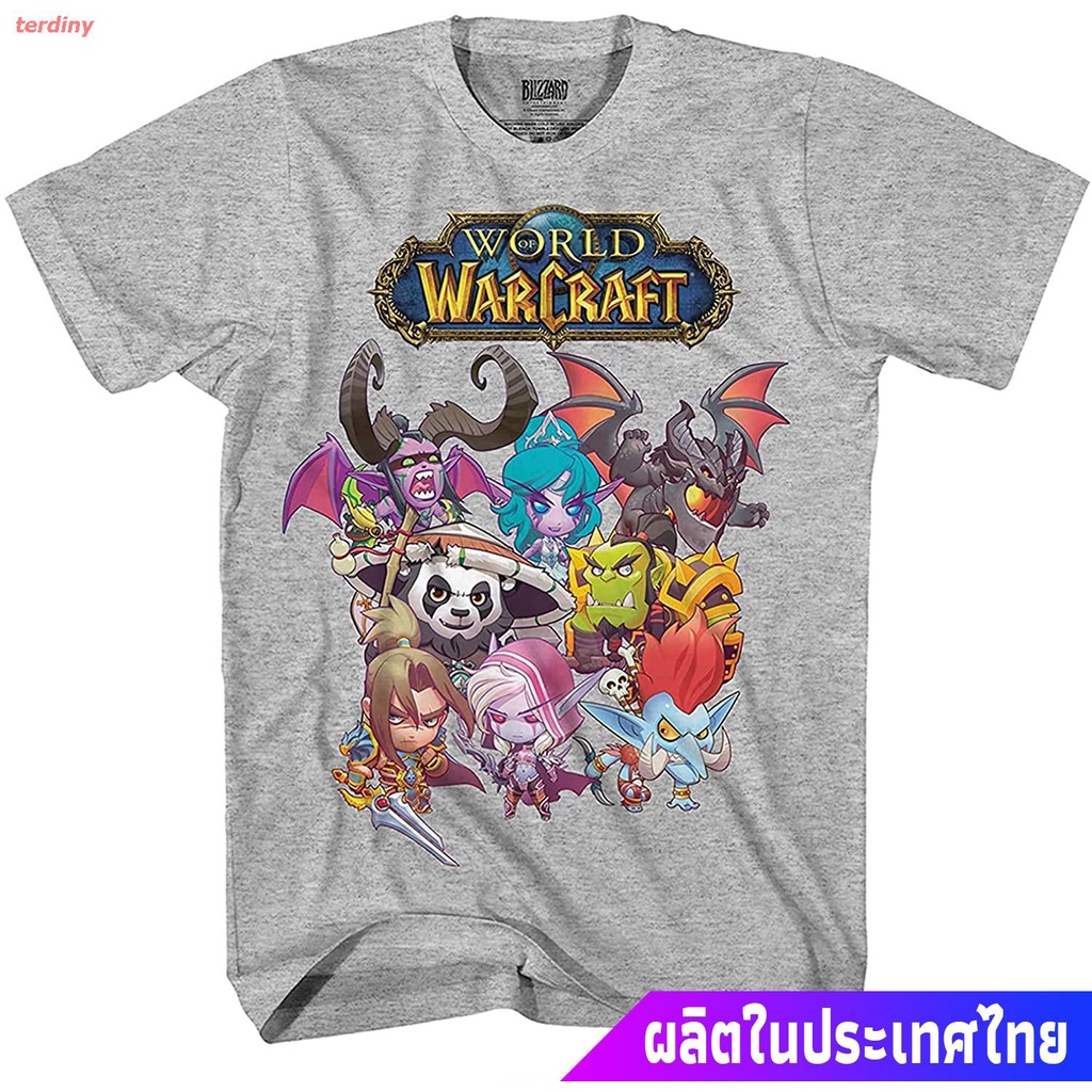 terdiny เสื้อยืดผู้ชายและผู้หญิง World Of Warcraft Mens Shirt - The Greatest Adventure Ever - Official T-Shirt Short sle