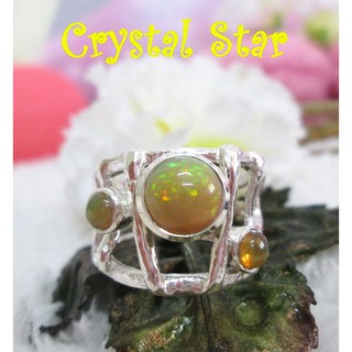 แหวนโอปอลเข้าตัวเรือนเงิน (Opal)