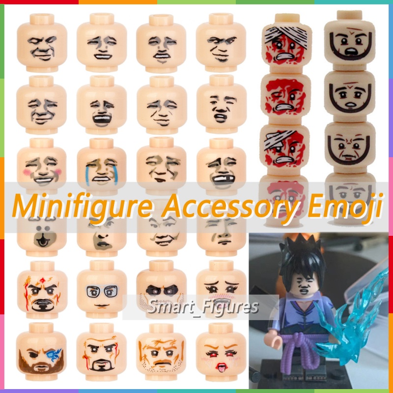 อุปกรณ์เสริมของ Minifigure Funny Emoji Superhero Thor Spider-Man Black Widow Emoji Injured Emoji Min