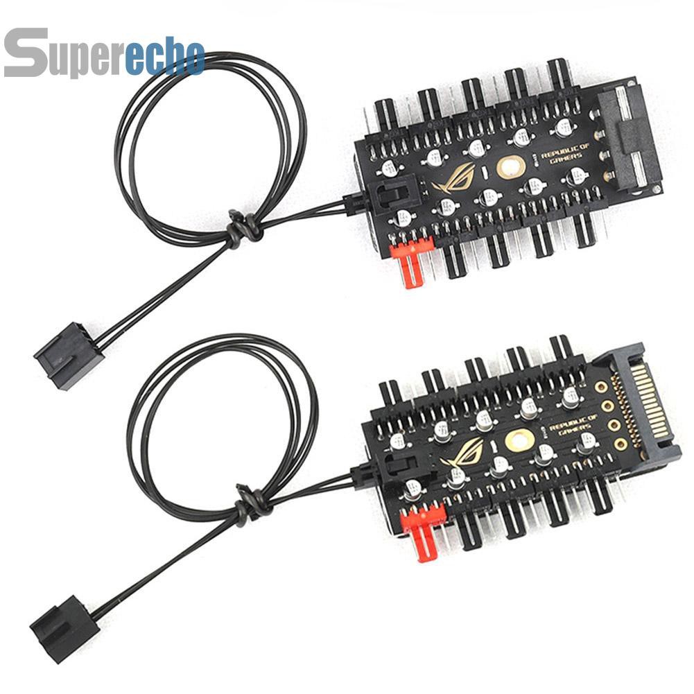 sup✇1 to 10 4 Pin PWM Cooler Fan HUB Splitter Extension PC Speed Control Board