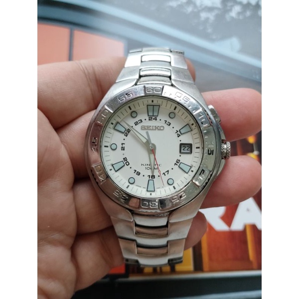 Preloved SEIKO Scuba Divers Watches 5M62-0AP0 ของแท้ นาฬิกาข้อมือ Kinetic