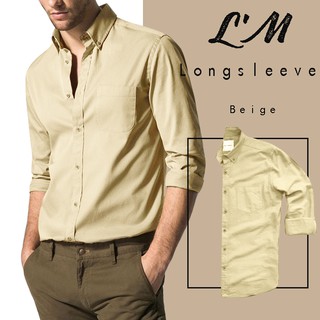 [โค้ดส่วนลด LMOF15Per ลด15%] L’M men’s style เสื้อเชิ้ตแขนยาวผู้ชาย เสื้อเชิ้ตคอปกชาย  ผ้าoxford