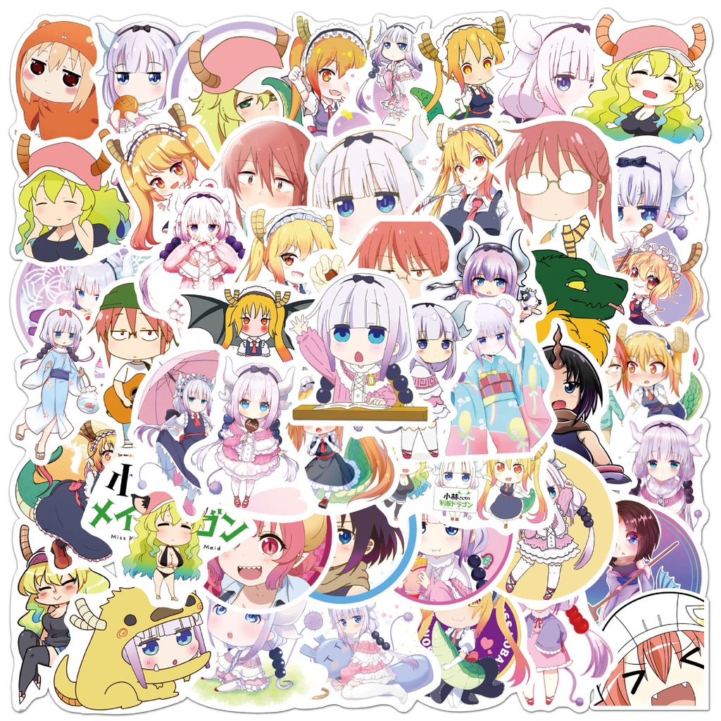 สติกเกอร์ ลายการ์ตูนอนิเมะ Kobayashi's Dragon Maid Graffiti สําหรับติดตกแต่งแล็ปท็อป สเก็ตบอร์ด กีตาร์ 50 25 10 ชิ้น