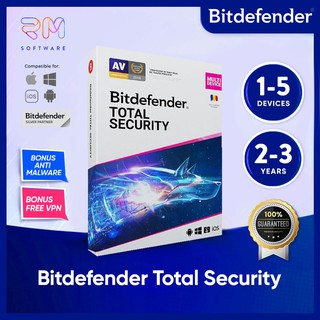 Bitdefender Total Security 2022 Antivirus [ 1 - 5 Devices / 2 ปี ] - ORIGINAL ซอฟต์แวร์ป้องกันความปลอดภัย