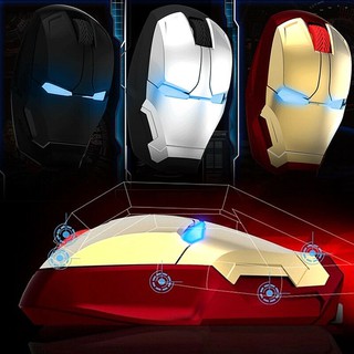 Iron Man เมาส์ไร้สาย 2.4G Wireless Mouse 2400 DPI Silent ปิดการเล่นเกมไร้สายพร้อมตัวรับสัญญาณ USB สำหรับแล็ปท็อปพีซี