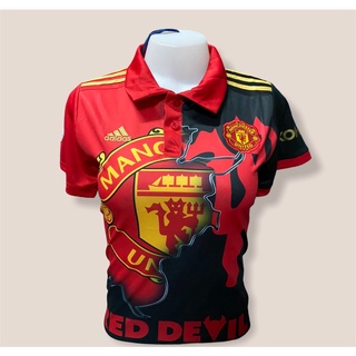 เสื้อบอลหญิง สุดปังผ้า เสื้อผู้หญิง แมนยู MAN U Limited คอปก