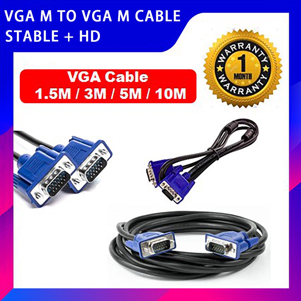 จัดส่งที่รวดเร็วVga To Vga Cable 1.5M/3M/5M 15Pin Vga Male To Male Cable Vga Adapter For Computer/Pr