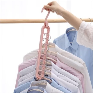 ไม้แขวนเสื้อ 9หลุม มีให้เลือก 4 สี ไม้แขวนผ้า หมุนได้ 360 องศา ประหยัดพื้นที่