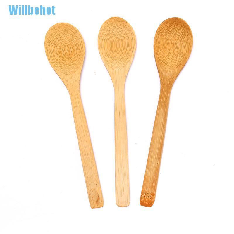 (Willbehot) ช้อนไม้ไผ่ ทรงกลม สําหรับตักซุป ชา เกลือ แยม เครื่องมือห้องครัว (ขายดี)