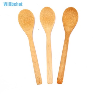 (Willbehot) ช้อนไม้ไผ่ ทรงกลม สําหรับตักซุป ชา เกลือ แยม เครื่องมือห้องครัว (ขายดี)