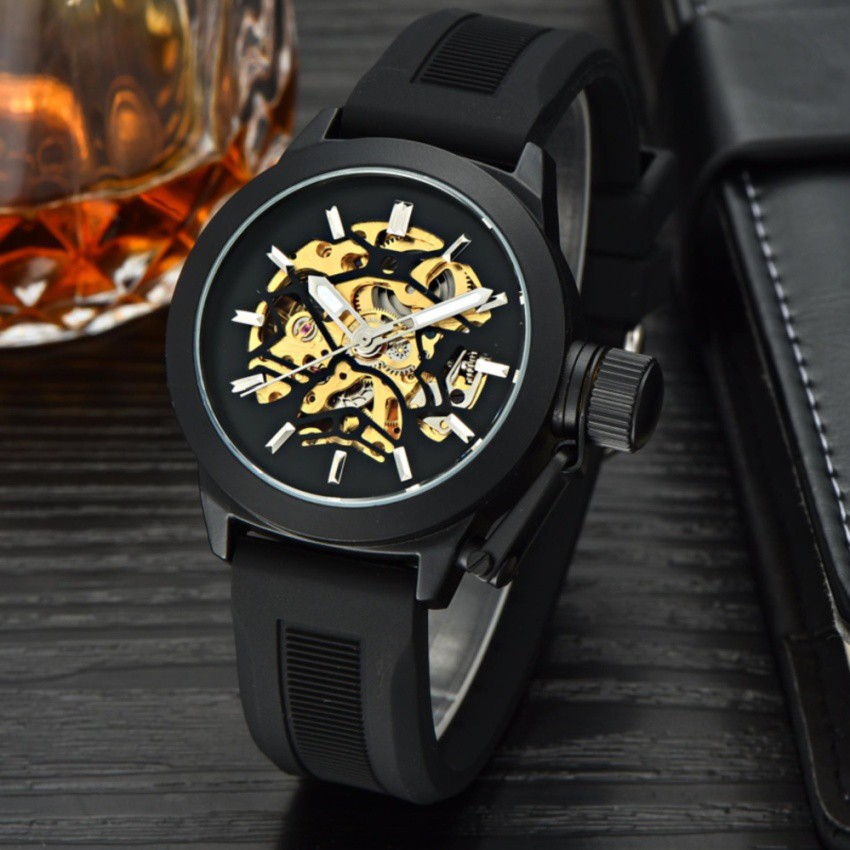 นาฬิกาข้อมือ นาฬิกาผู้ชาย ระบบออโตเมตริก Automatic Watch Forsining Shoppee Watch รุ่น FN01-BLK