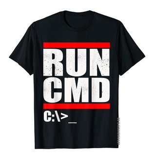 ถูกสุดๆมาใหม่ เสื้อยืดผ้าฝ้าย พิมพ์ลาย Run CMD Camisa3D สําหรับผู้ชาย