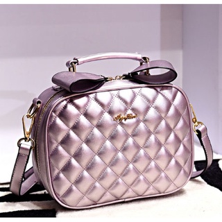 พร้อมส่ง กระเป๋าผู้หญิงสะพายข้าง ทรงสี่เหลียม เย็บลายตาราง แฟชั่นเกาหลี รหัส CA-9413