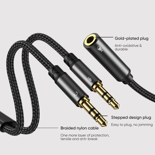 Joyroom SY-A05 Headphone Female To 2 Male  Y Audio Cable สายแปลงแยกไมค์/หูฟังคนละช่อง แปลงให้เป็นช่องเดียว