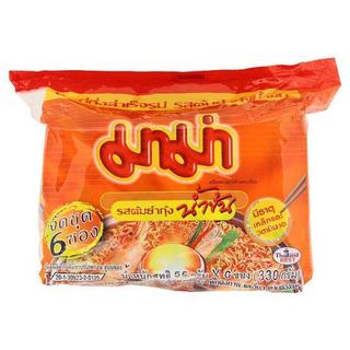 มาม่า บะหมี่กึ่งสำเร็จรูป รสต้มยำกุ้งน้ำข้น 55กรัม x 6 ซอง/Instant noodle Tom Yum Shrimp Creamy Flavor 55 g. X 6 sachets