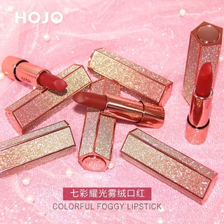 Hojo Colorful Foggy Lipstick [No.8023] ลิปสติกแพ็คเกจกากเพชร เนื้อแมท มีหลายโทนสี ติดทน