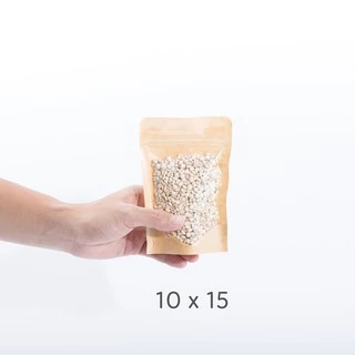 ถุงมีซิป หน้าใสหลังคราฟท์ตั้งได้ดี (50ใบ)
