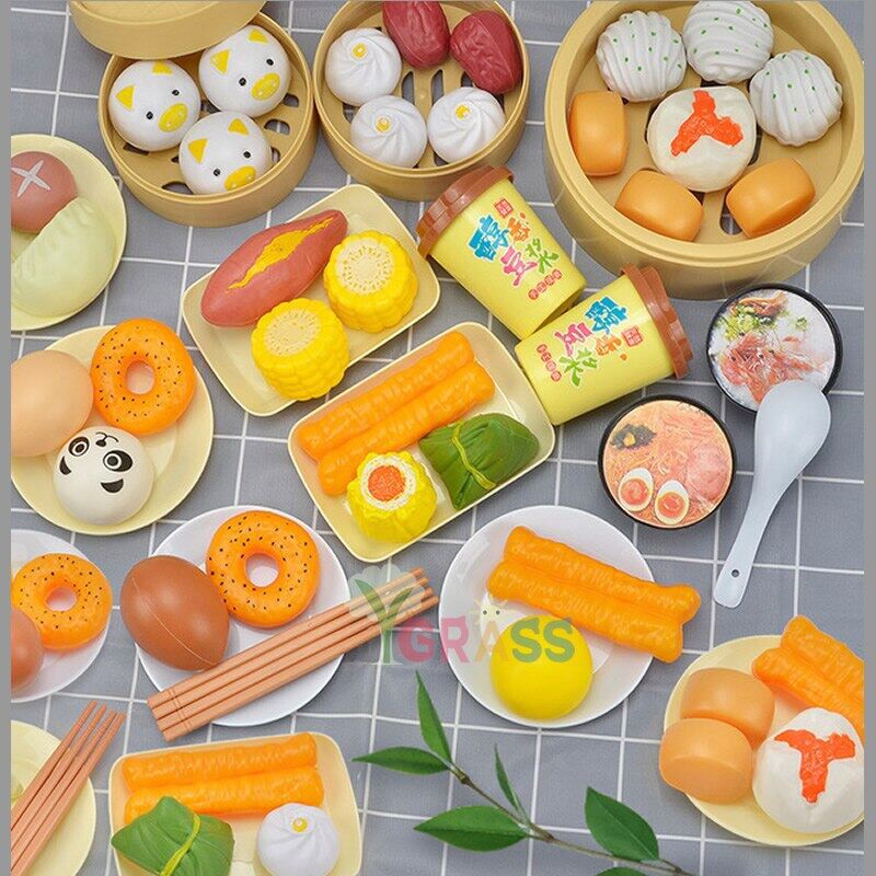 ☞✺Pretend Play Kitchen Toys For Girls Mini Fake Food Cooking Pots Set Kids Miniature Ice Cream Children Educational Clas