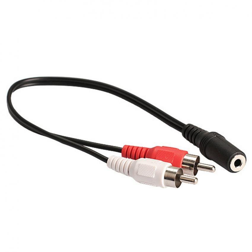 3.5mm Stereo Audio Female Jack to 2 RCA Male Socket to Headphone CABLE