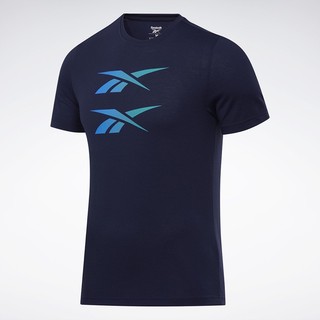 REEBOK : เสื้อยืดลายกราฟฟิค (แขนสั้น) ผู้ชาย รุ่น CO/PES SS Tee (REE)CYCLED สี vector navy