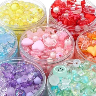 ลูกปัดพลาสติกอะครีลิคแบบสุ่มผสม 30g สำหรับ DIY งานเครื่องประดับทำสร้อยคอ สร้อยข้อมือ และพวงกุญแจ