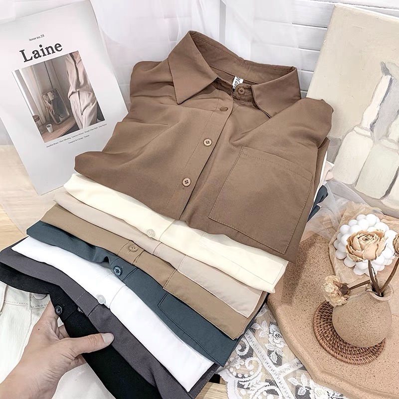 Loose drooping slimming long sleeve white shirt Women's Spring and Autumn design sense niche casual chic outerwear bandage dress top