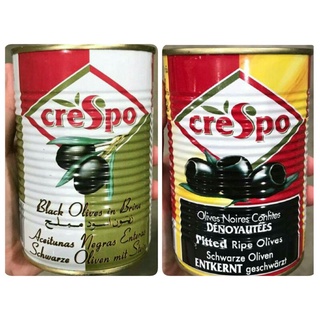 มะกอกดำ (ชนิดไม่มีเมล็ด/มีเมล็ด) ในน้ำเกลือ ตรา Crespo 387/397 g.