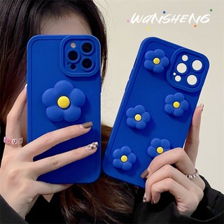 เคสโทรศัพท์มือถือ ลายดอกไม้ 3D DIY สีฟ้า สําหรับ Huawei Y9s P20 P30 Lite P40 P50 Pro Honor 50 20 Lite 8X Nova 5T 4e 7 7i 7se Nova 9 Nova 8i Mate 20 Mate 30 Mate 40 Pro