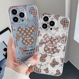 เคสโทรศัพท์มือถือ TPU แบบใส ขอบสี่เหลี่ยม กันกระแทก ลาย Kaws หรูหรา สําหรับ Xiaomi Redmi Note 11 Pro 5G 11S 10 Pro 4G 10S Redmi 10C 9C