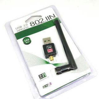 Mini USB WiFi 300Mbps Wireless Adapter 802.11n/g/b USB wireless ตัวรับสัญญาณไวฟาย  แบบมีเสาอากาศ