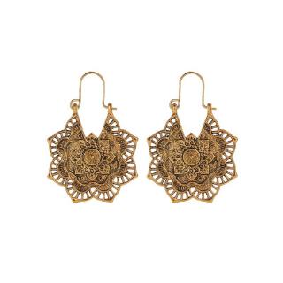 Vintage Boho Hollow Flower Earrings Women Ethnic Jewellery