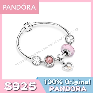 Pandora สร้อยข้อมือเงิน 925 พร้อมกล่อง ของแท้ สําหรับแฟนสาว