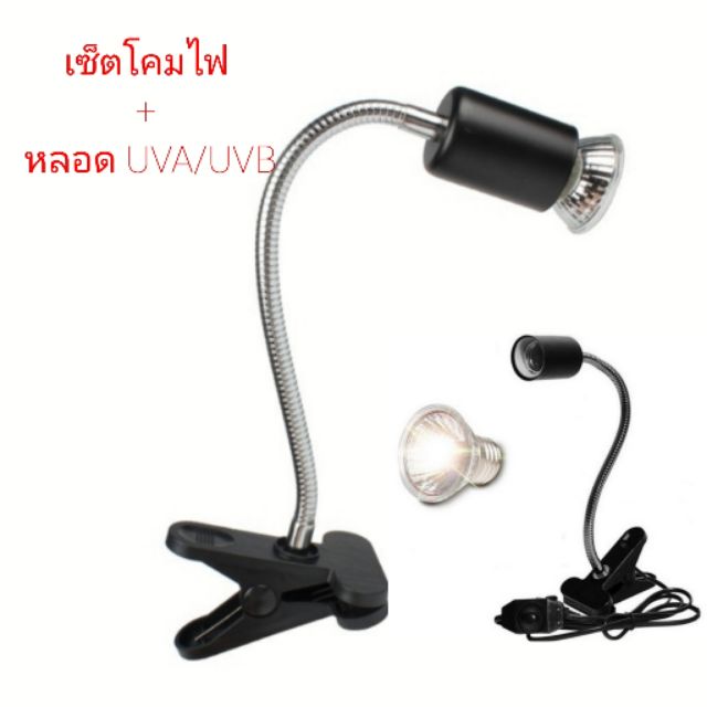 เซ็ตโคมไฟคอยาวปรับได้ 360 องศา พร้อมหลอด UVA+UVB