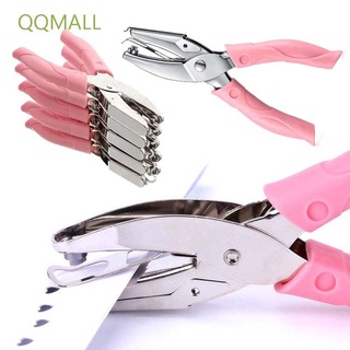 Qqmall อุปกรณ์เครื่องเจาะรูกระดาษ Diy พร้อมด้ามจับโลหะอ่อนนุ่มสําหรับตัดกระดาษ