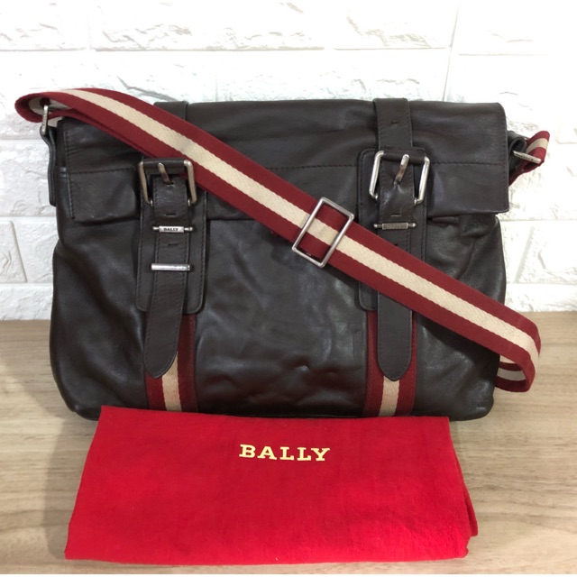 กระเป๋า Bally สีน้ำตาล chocolate signature ของแท้ Bally Men Crossbody Bag