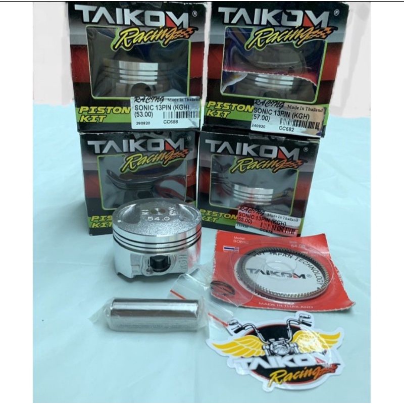 ลูกสูบ Sonic ชุด LEO/TAIKOM 13PIN 57/58/59/60mm 53.25 53.50 54.65 ลูกสูบและแหวน&Pin&คลิป Ex5 kiriss w100 w110 w125