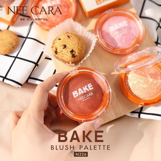 พร้อมส่ง/มีของแถม✅ NEE CARA BAKE BLUSH ON PALETTE นีคาร่า บลัชออน บลัชออนคุ้กกี้ ผสมชิมเมอร์เนียนละเอียด