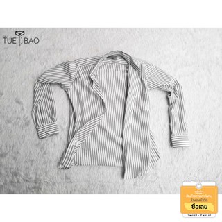 TueBaoShirt เสื้อเชิ้ตแขนยาว พิมพ์ลายสีขาว