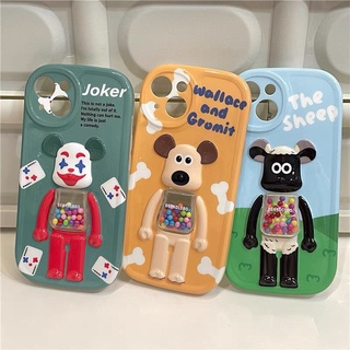 เคส สำหรับ ไอโฟน เคสซิลิโคน 13 promax  เคสนิ่ม เนื้อซิลิโคน สำหรับ iPhone 11 12 หมีjokerเขียว/หมีwallaceส้ม/หมีsheep TPU