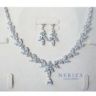 Neriza jewelry/เครื่องประดับเจ้าสาว เพชรสังเคราะห์ประกายเทียบเท่าเพชรแท้ จัดส่งฟรีพร้อมกล่อง NSW042