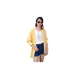 ✨ DETFEB30 โค้ดลด 30% ✨ Dress Me > Ribbed Cardigan เสื้อคลุม ทรงหลวม ทรงปล่อย ไหล่สโลป oversize