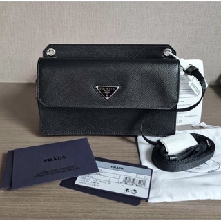 New Prada phonecase saffiano black color แท้100%