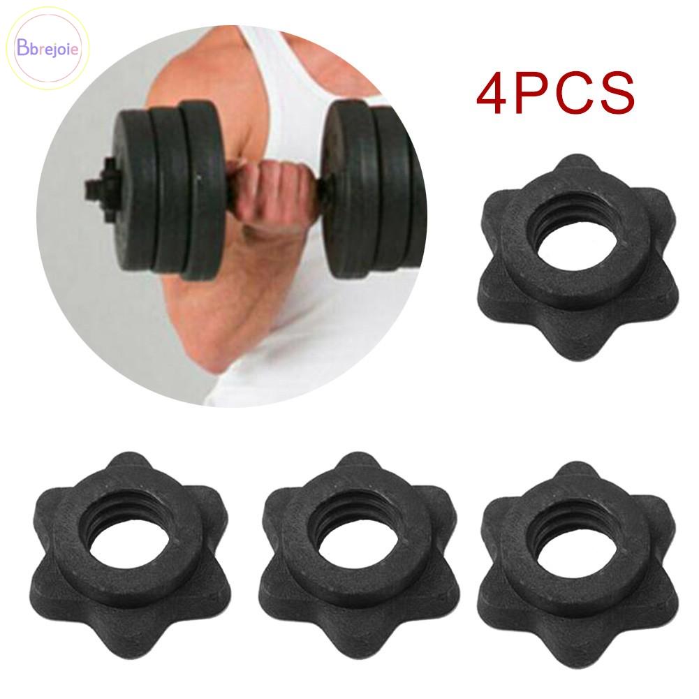 4Pc Weight Spin Lock Screw Barbell Bar Clips Check Nut Dumbbell Spinlock Collars