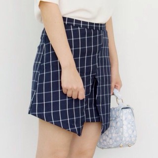 Sale ! Dark blue grid patterned skirt